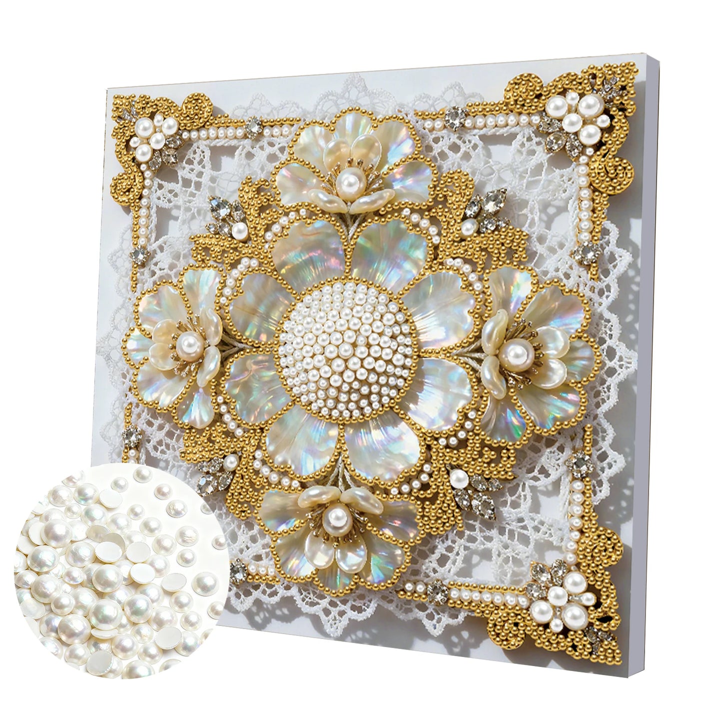 Pearl Painting Kit Pearl Gem Paintings Picture Arts Craft 25x25cm With Frame