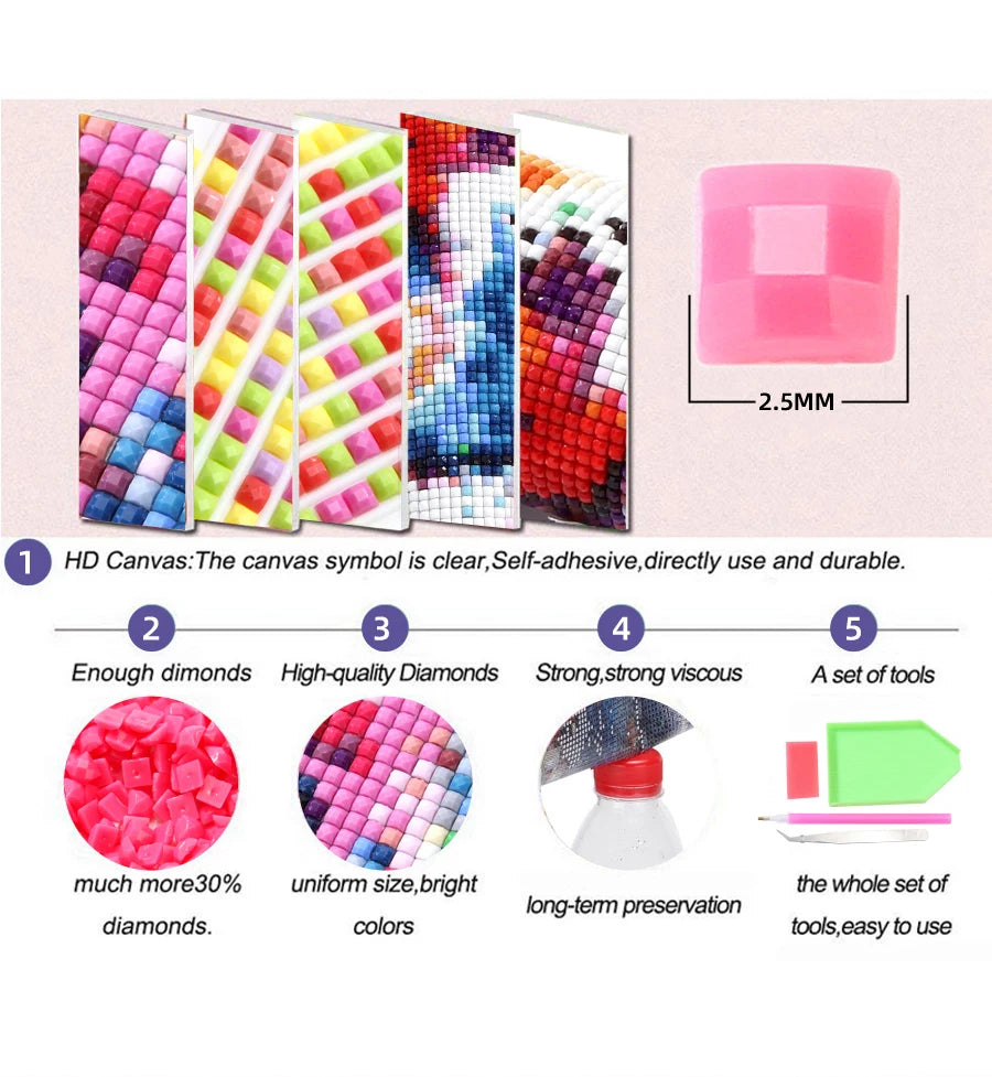 DIY Fantasy Colorful Woman Butterfly Square / Round Diamond Art, Large Size