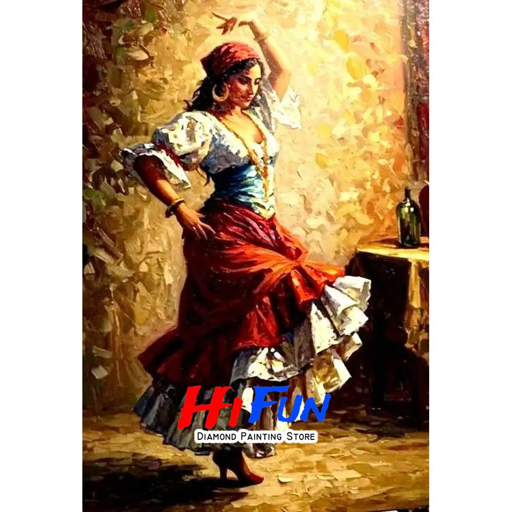 DIY Diamond Painting Mosaic Flamenco Dancer Full Square/Round Drill