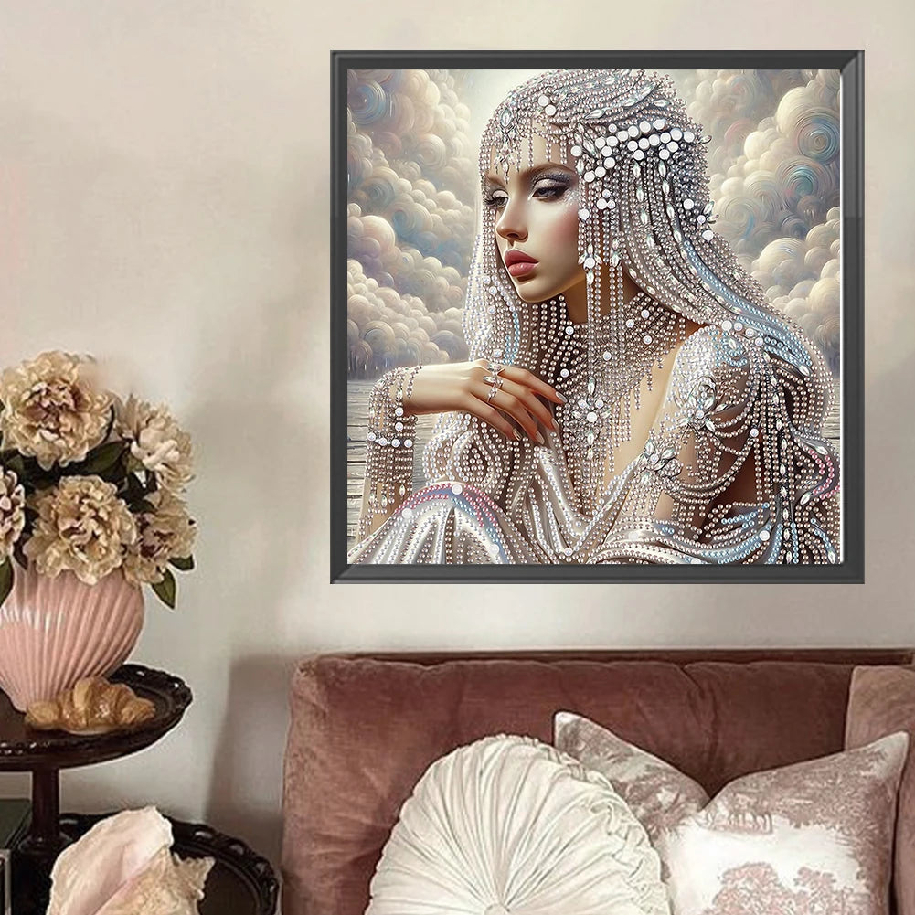 5D DIY Partial Special Shaped Drill Diamond Painting Kit Girls 30x30cm Unique Luster Painting and Resin Sequins