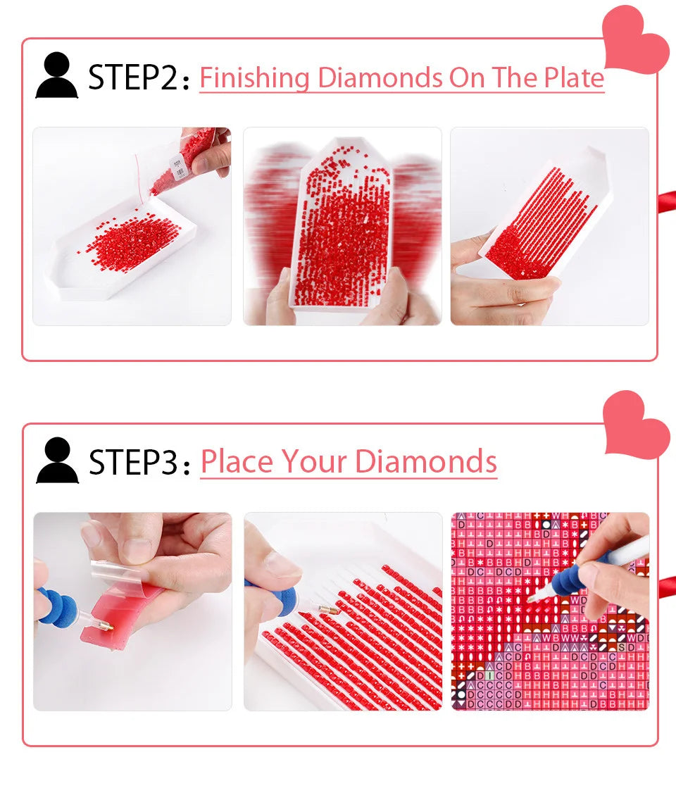 HUACAN 5d DIY Diamond Painting Art Kits Full Square Piano Flower Scenery Home Decoration