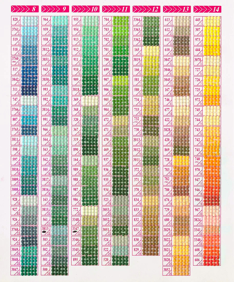 DMC 447 Colors Rhinestone 5D DIY Accessory Arts Full Round / Square Drill