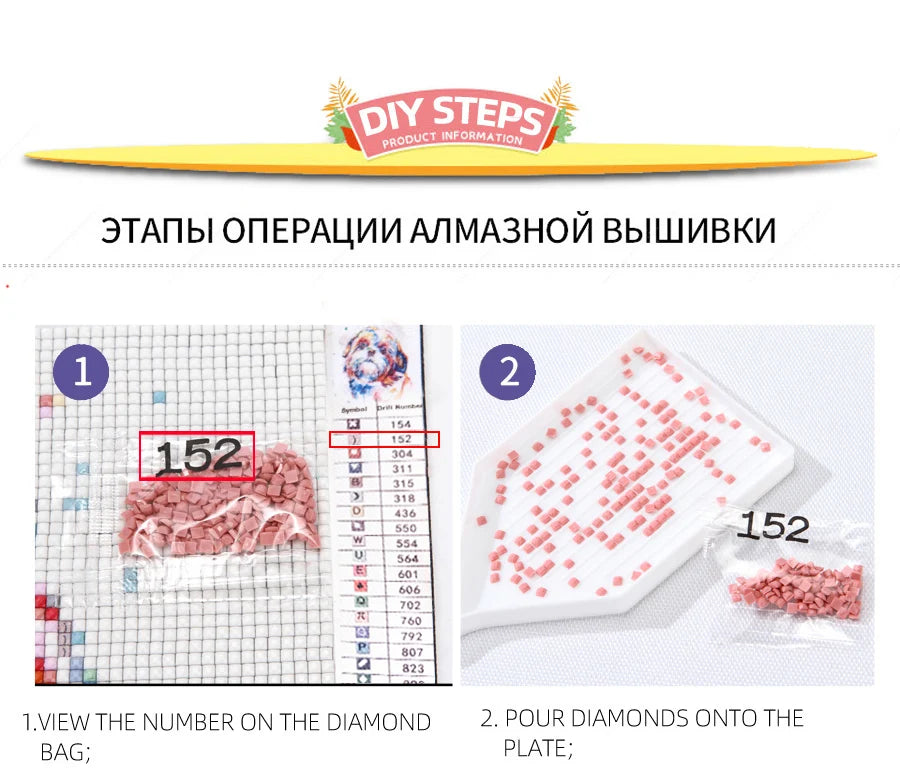 DIY Diamond Painting 5D Full Square / Round Rhinestone