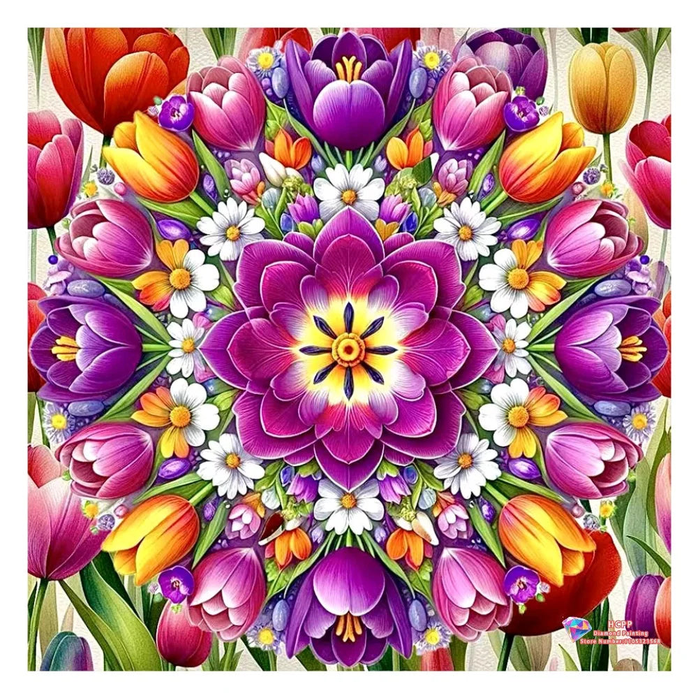 Landscape Flowers Diamond Painting Kit Square / Round Diamond 5D DIY