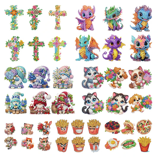 6Pcs Diamond Art Kits Fridge Magnets DIY Art Crafts