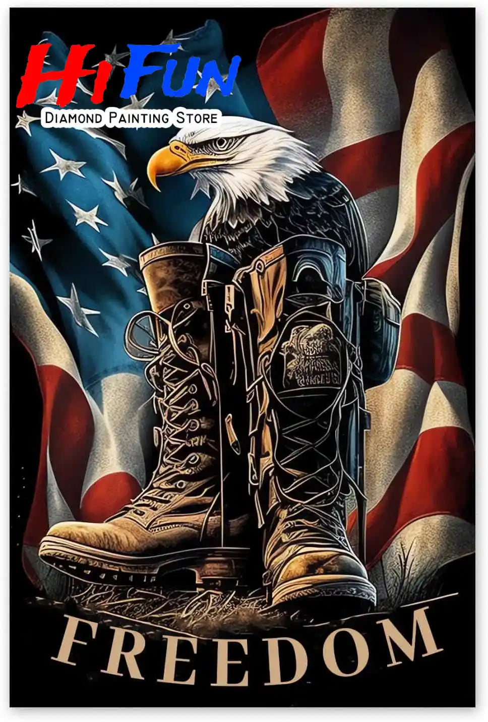 American Flag / Boots 5d DIY Diamond Painting Kits Full Square / Round Drills