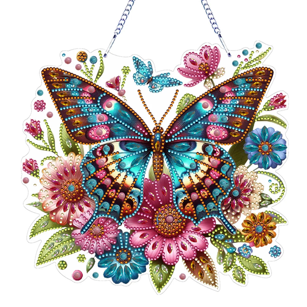 Double Sided Special Shaped Cute Animal Rhinestone Diamond Art Window Pendants, DIY Diamond Painting Hanging Ornament For Adults