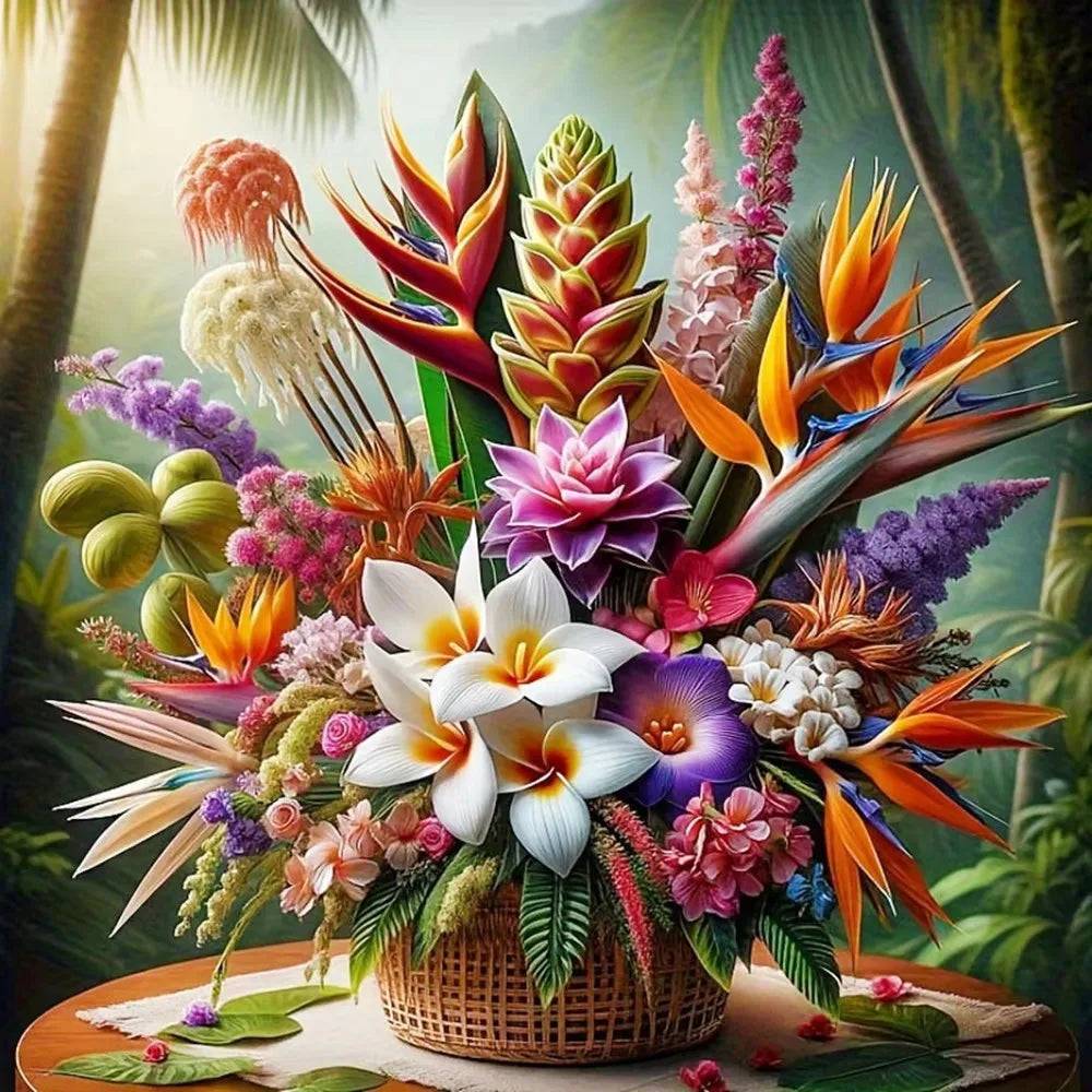 HUACAN DIY Diamond Painting Rose Flower Mosaic Home Decor Sunflower Lily Floral Full Drill Square / Round