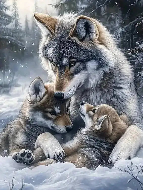 Evershine Full Square / Round Diamond Mosaic Wolf Winter Diamond Painting