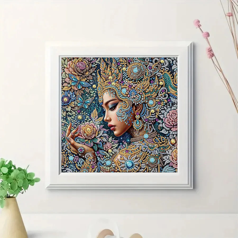 1pc 5D DIY Artificial Irregular Diamonds Painting Set For Adults Beginners, Pattern Rhinestones Art For Home Wall Decoration