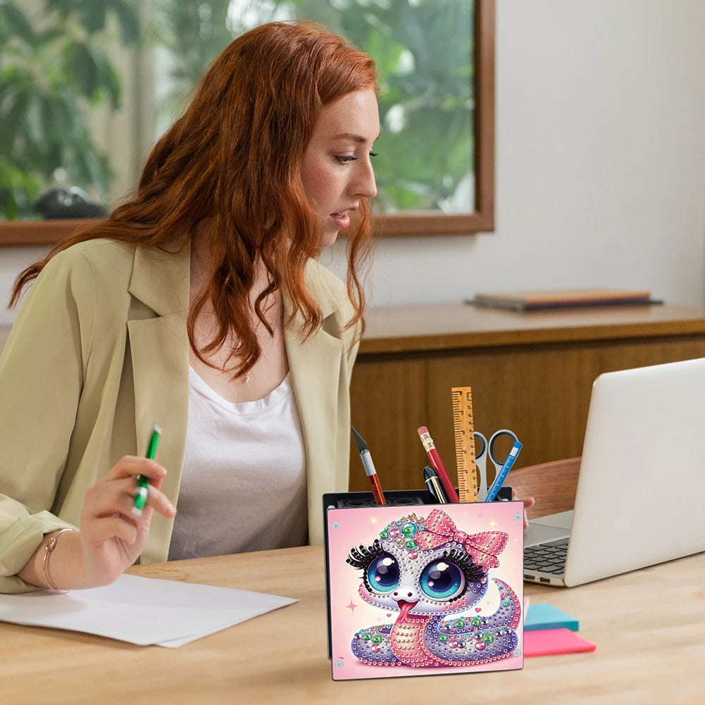 Creative Acrylic Diamond Painting Pencil Holder DIY Kit for Unique Desk Organization and Stress Relief Fun