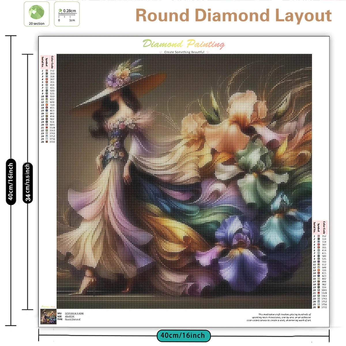 SDOYUNO DIY Diamond Painting Arts Portrait Women Full Square Diamond Embroidery Flower Mosaic Handcraft Home Wall Decoration