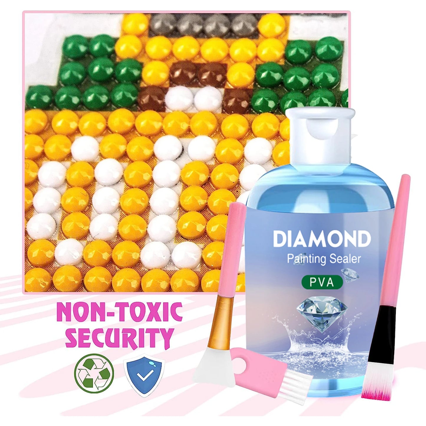 Diamond Painting Sealer Glue Kits 120ML With 3 Pcs Brushes Diamond Painting Glue Accessories And Tools