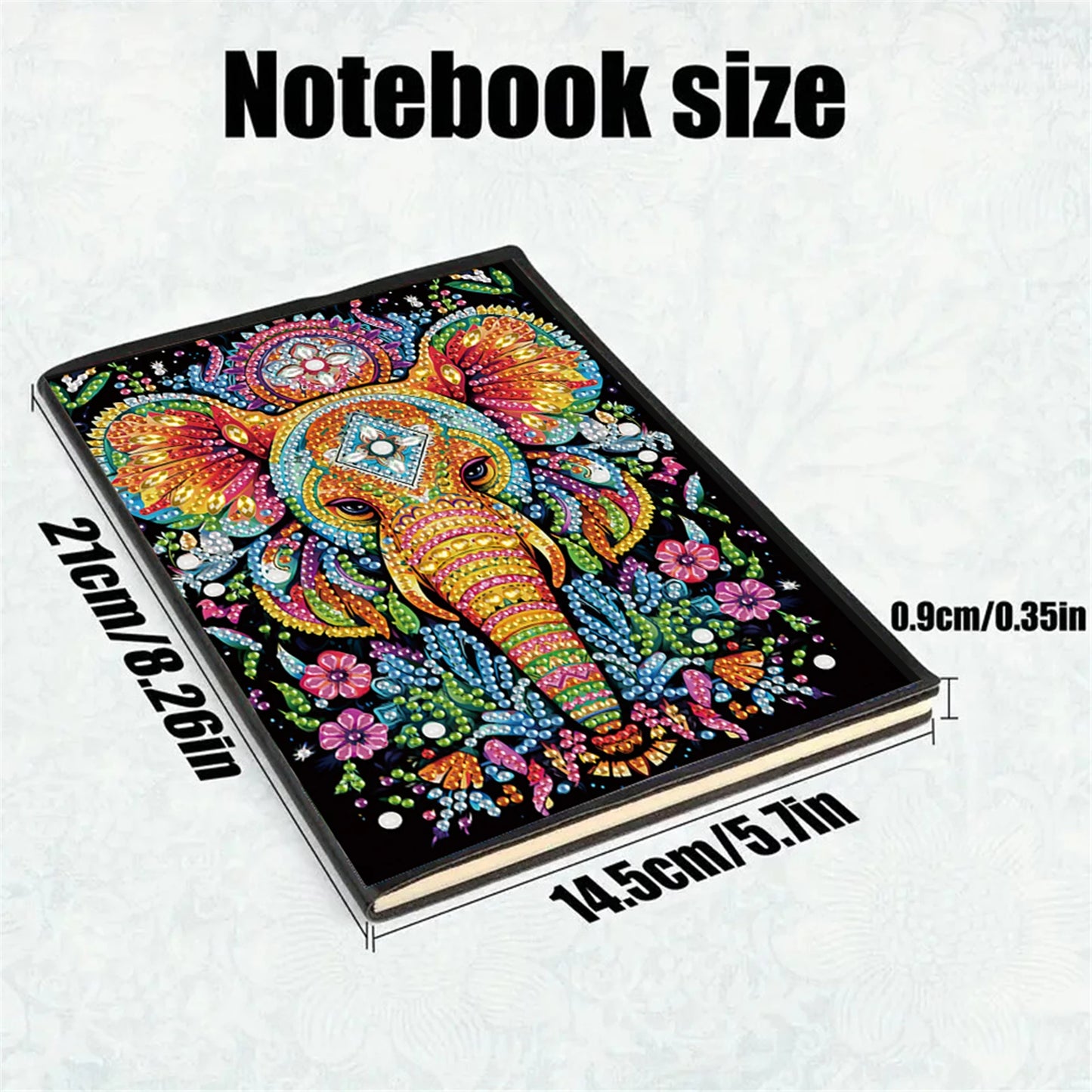 2pcs Partial DIY 50 Pages A5 Diamond Painting Notebook, Special Shaped 5D Crystal Art Painting Sketchbook