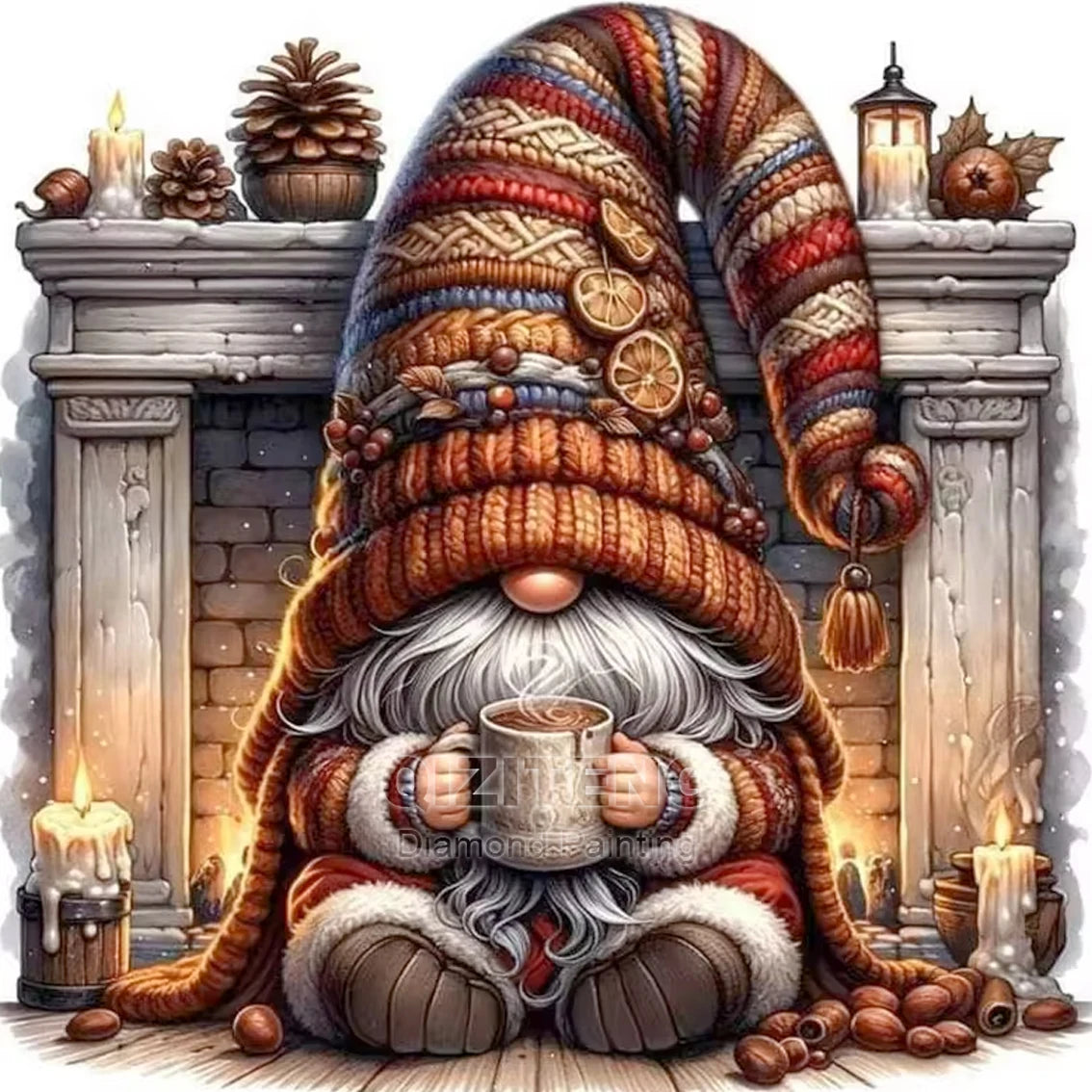 DIY Christmas Diamond Painting Gnome Full Diamond Mosaic Cartoon Elf Cross Stitch Set Art Festival Home Decoration Gift