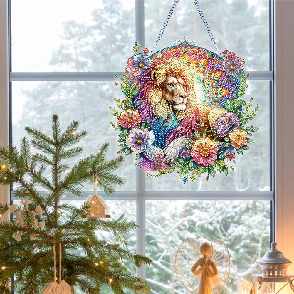Double Sided Special Shaped Cute Animal Rhinestone Diamond Art Window Pendants, DIY Diamond Painting Hanging Ornament For Adults
