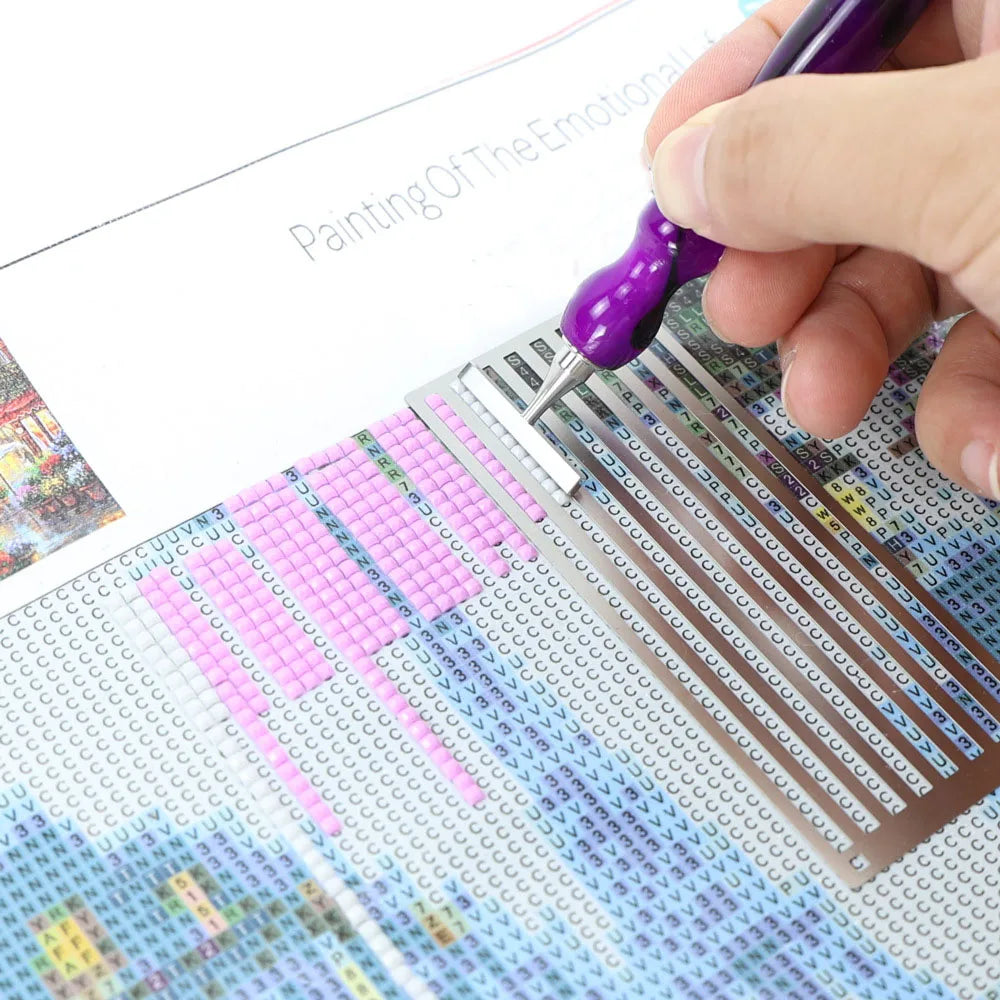 Diamond Painting Ruler DIY Diamond Pasted Drawing Ruler for Quick Spot Fix Alignment Tool, Choose Square or Round Ruler