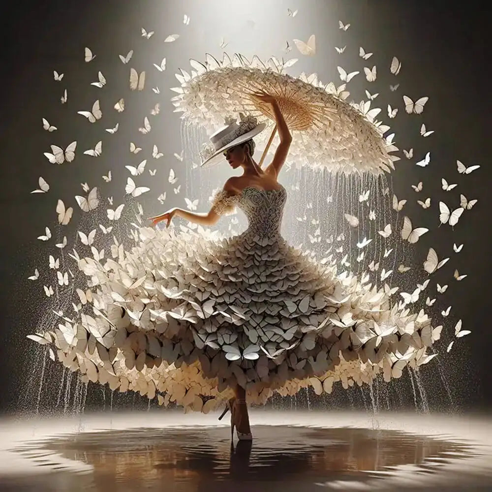 DIY 5D Diamond Painting Mosaic Ballet Girl Full Drill Embroidery Butterfly Art Kit Portrait Handicrafts Cross Stitch Decor Gift