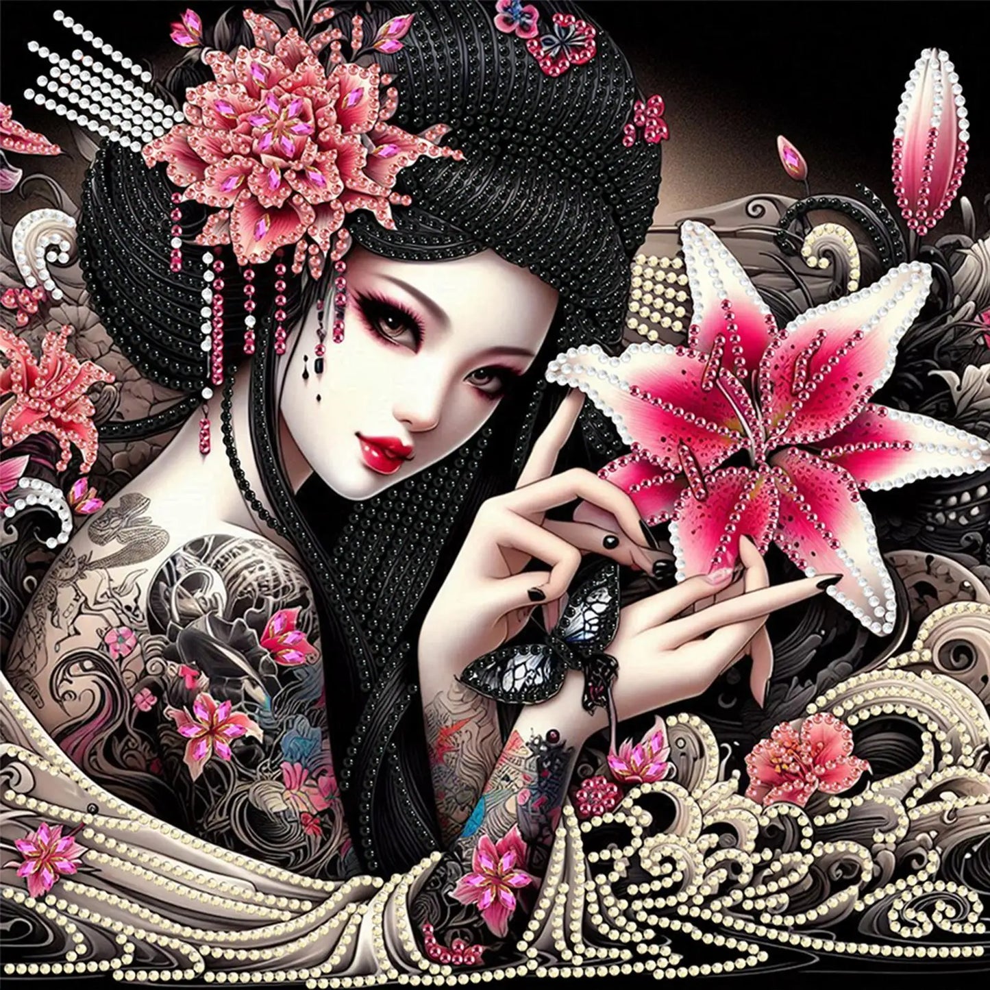 5D DIY Partial Special Shaped Drill Diamond Painting Kit Girls 30x30cm Unique Luster Painting and Resin Sequins