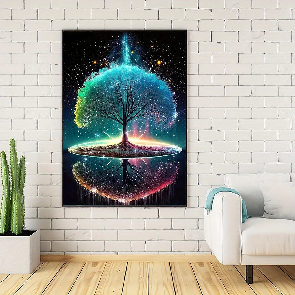 5D DIY Diamond Painting Fantasy Moon Tree Landscape Full Drill Rhinestones Mosaic