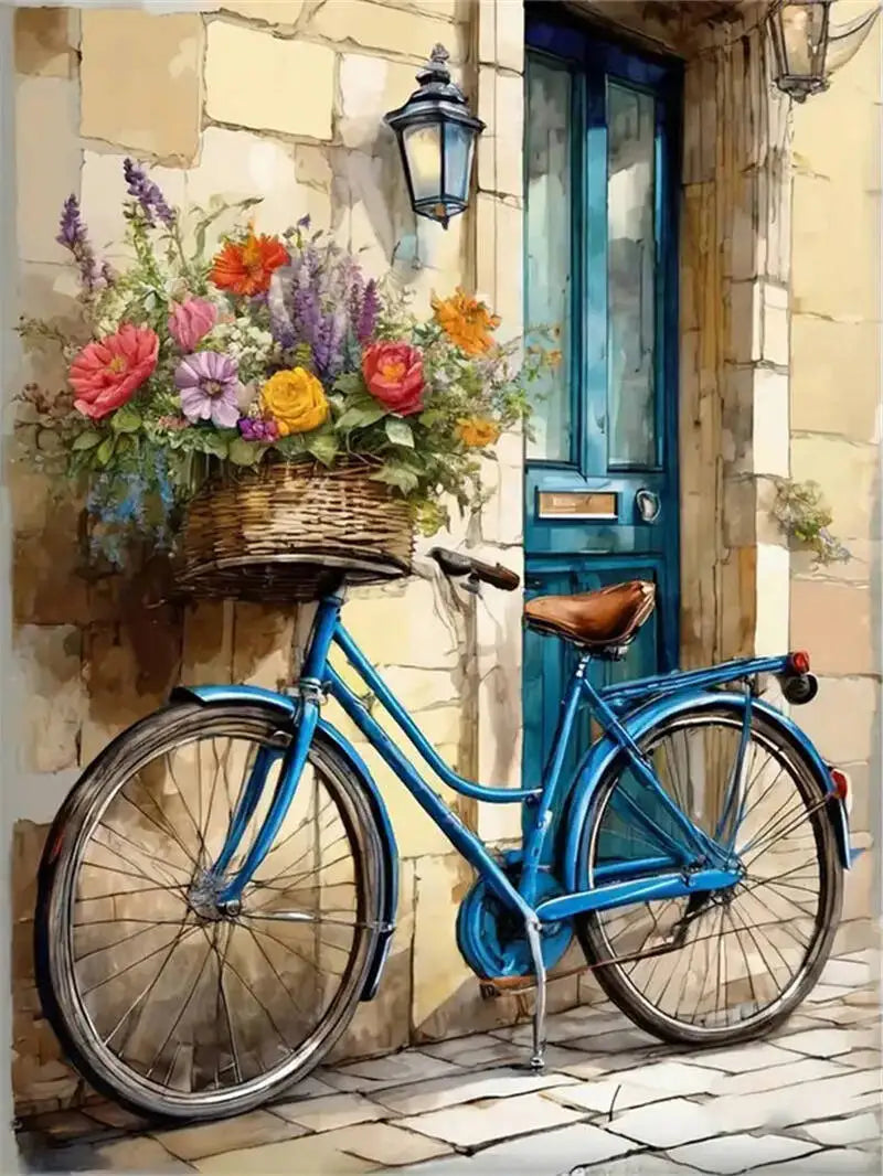 Momoart Classic Bicycle / Flowers / Door Landscape Diamond Painting Kits, DIY Diamond Mosaic  Handmade Gift