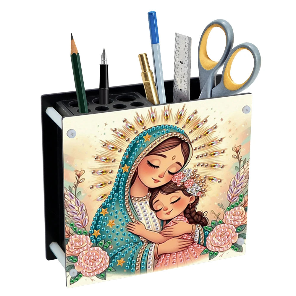 Creative Acrylic Diamond Painting Pencil Holder DIY Kit for Unique Desk Organization and Stress Relief Fun