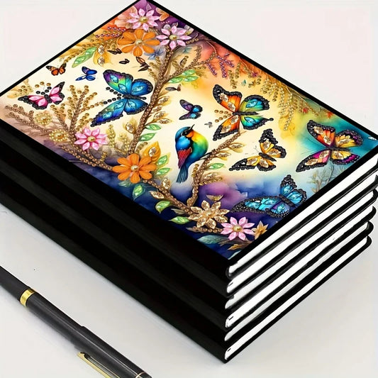 DIY Flower Butterfly Diamond Painting Notebook Special Shaped Diary Sketchbook Home Study