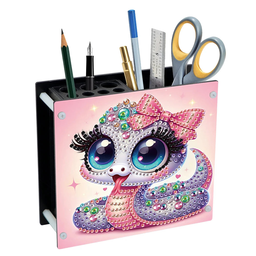 Creative Acrylic Diamond Painting Pencil Holder DIY Kit for Unique Desk Organization and Stress Relief Fun