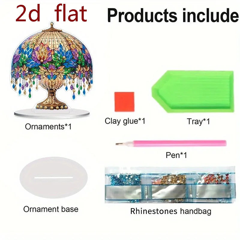 2D/ Flat Diamond Painting Decoration Ornament, DIY Unique Special Shapes Diamond Design, Suitable For Home, Bedroom, Office Desk