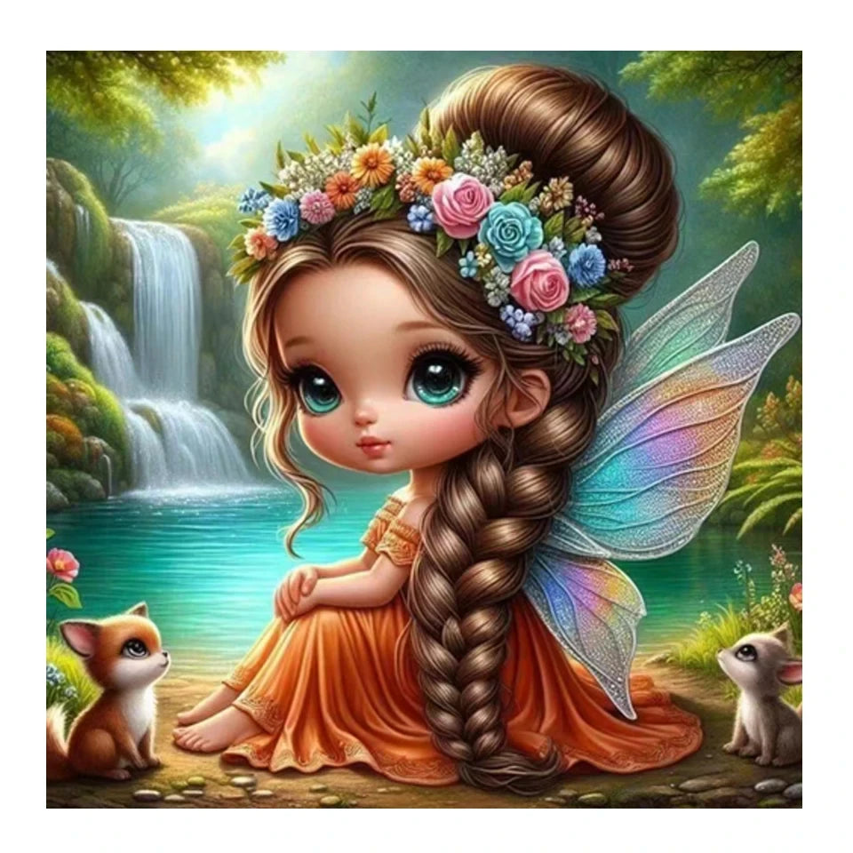 Cute Elf Girl With Big Eyes DIY Diamond Painting Kit Cartoon Full Round Drill