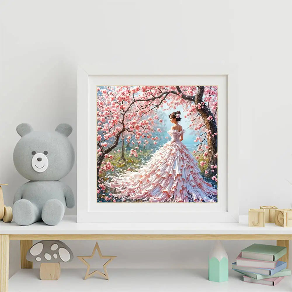 Momoart Diamond Painting Woman Tree Flower Mosaic Full Square / Round Drills