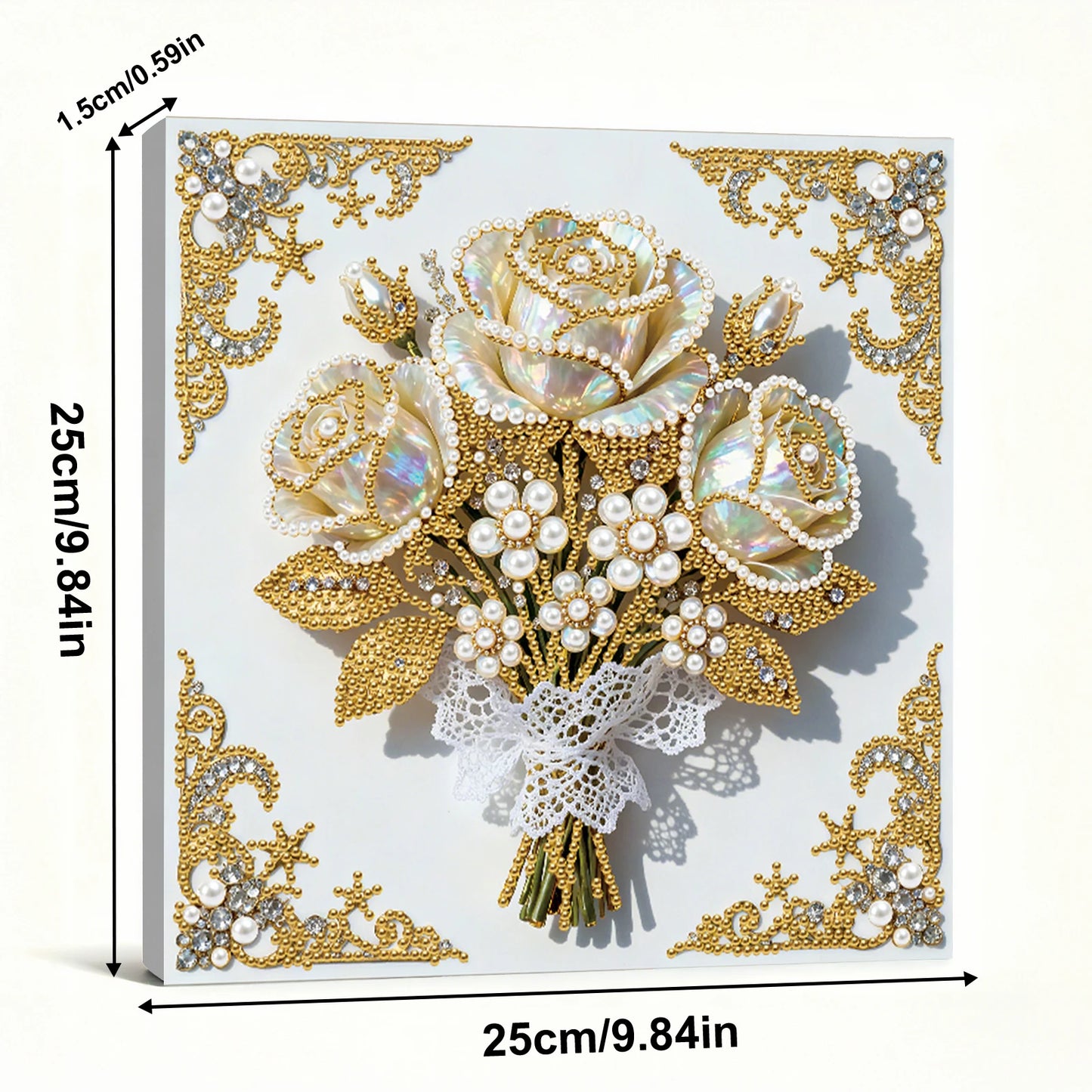 Pearl Painting Kit Pearl Gem Paintings Picture Arts Craft 25x25cm With Frame