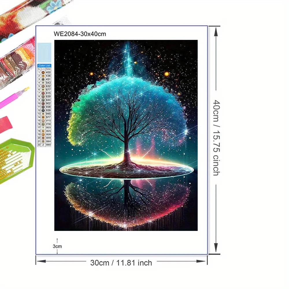 5D DIY Diamond Painting Fantasy Moon Tree Landscape Full Drill Rhinestones Mosaic