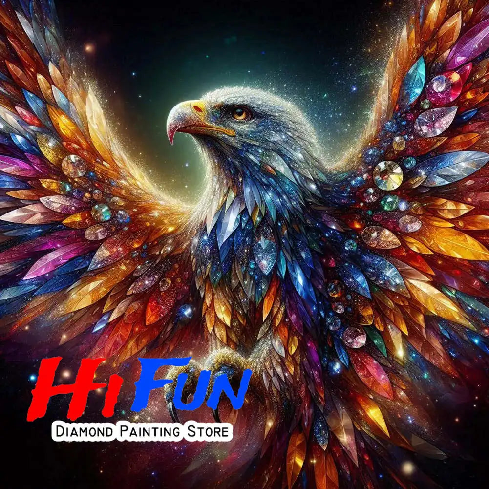 USA Red White Blue Eagle Flag, DIY Diamond Painting Kits Statue of Liberty, Square/Round Drills