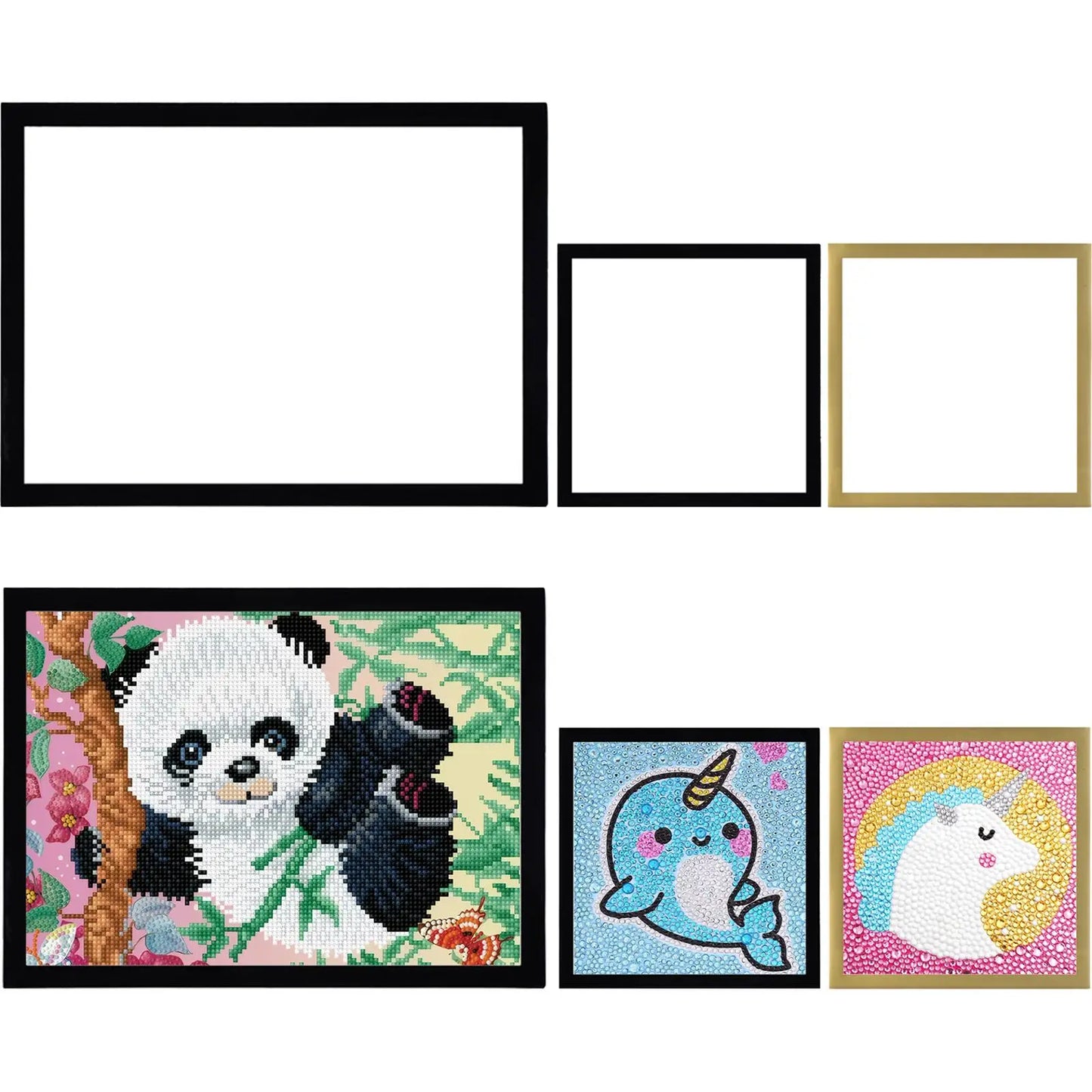 3pcs Magnetic Diamond Painting Frames Set 30x40/30x30cm 2 Sizes Self-Adhesive for Diamond Art Embroidery Photos Posters