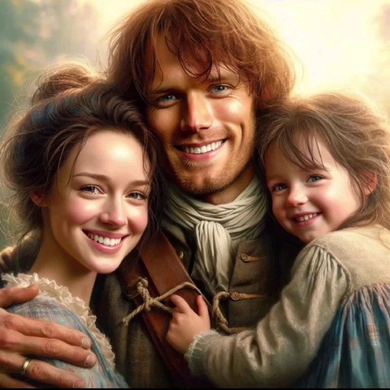 Outlander Diamond Painting Kit Claire Randall, Jamie Fraser Portrait DIY Round Drill